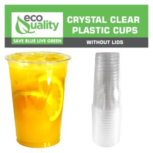 Clear Plastic Disposable Cups | 14 oz Cups, 500 Pack | Crystal Clear PET Cup | Cold Smoothie | Iced Coffee Go Cups | Ideal for Coffee, Parfait, Juice, Soda, Cocktail, Party Cups (14oz, 500 count)