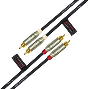 40 Foot RCA Cable Pair - Gotham GAC-4/1 (Black) Star-Quad Audio Interconnect Cable with Amphenol ACPR Die-Cast, Gold Plated RCA Connectors - Directional