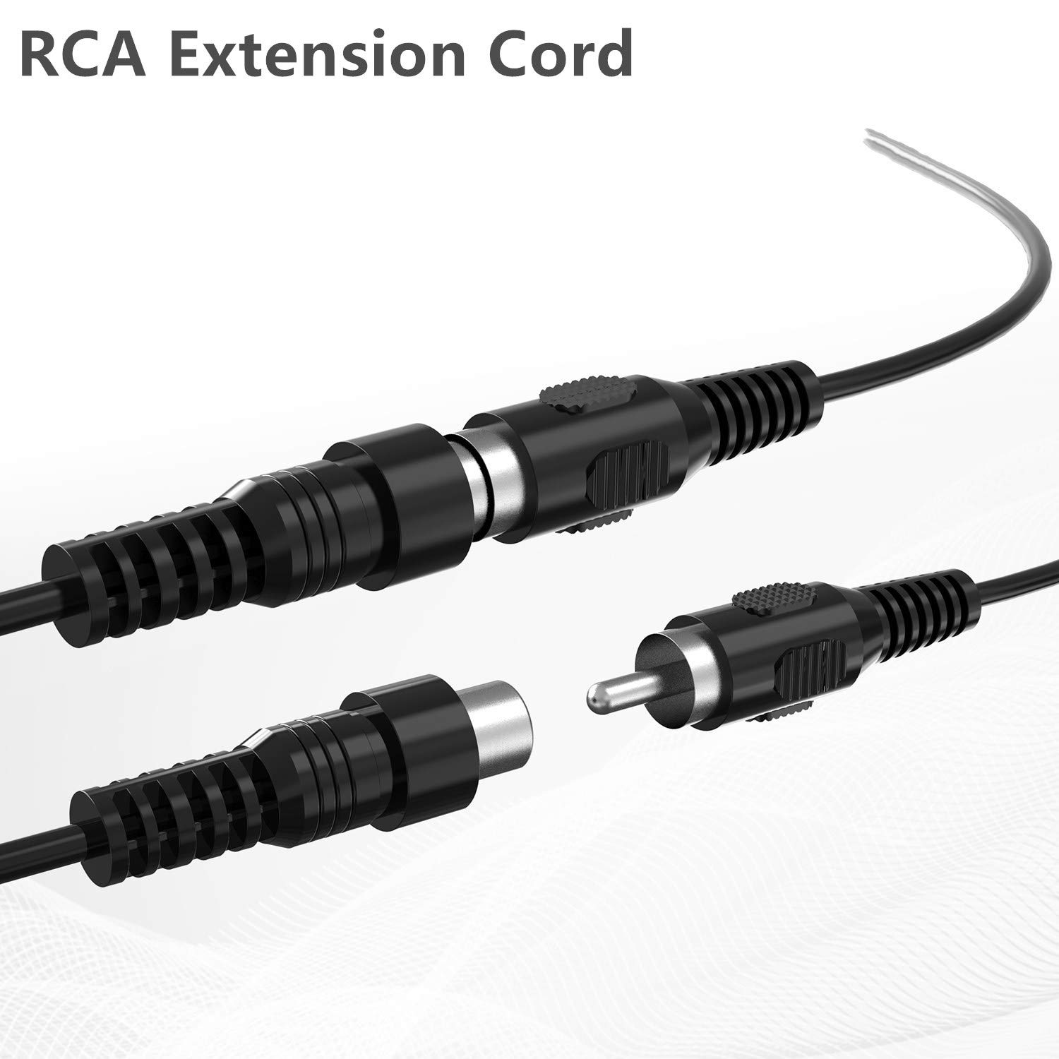 Ullnosoo RCA Extension Cable, 2 Pack 15ft Audio Video RCA Male to Female Cord for Speaker, Subwoofer, Camera, HDTV, Amplifier