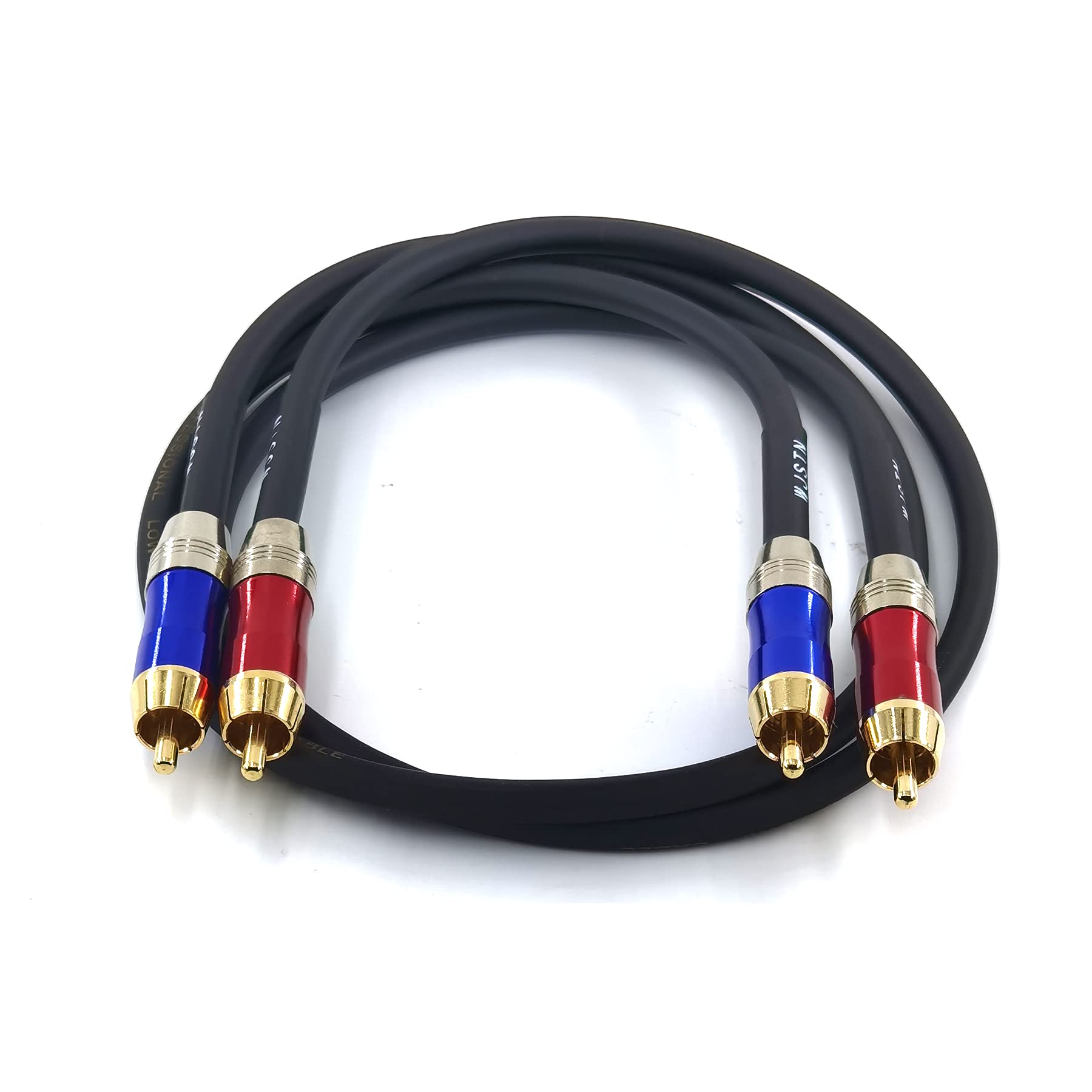 WJSTN-020 RCA to RCA Audio Cable, 1RCA Male to 1RCA Male Stereo Audio Cable Converter, Digital Stereo Audio Cable for subwoofer, Home Theater, high-Fidelity Audio-Double Shielding-2 Pack (2FT)