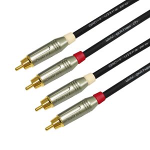 4 Foot RCA Cable Pair - Gotham GAC-1 Ultra Pro - Low-Cap (21pF/ft) Audio Interconnect Cable with Amphenol ACPR Die-Cast, Gold Plated RCA Connectors