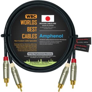 worlds best cables 5 foot – directional quad high-definition audio interconnect cable pair custom made using mogami 2534 wire and amphenol acpr die-cast, gold plated rca connectors