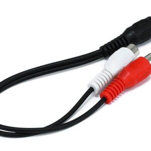 Monoprice Audio/Stereo Cable - 0.5 Feet - Black | RCA Plug/2 RCA Jack, Mono Source to Stereo System