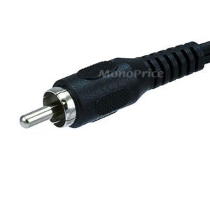 Monoprice Audio/Stereo Cable - 0.5 Feet - Black | RCA Plug/2 RCA Jack, Mono Source to Stereo System