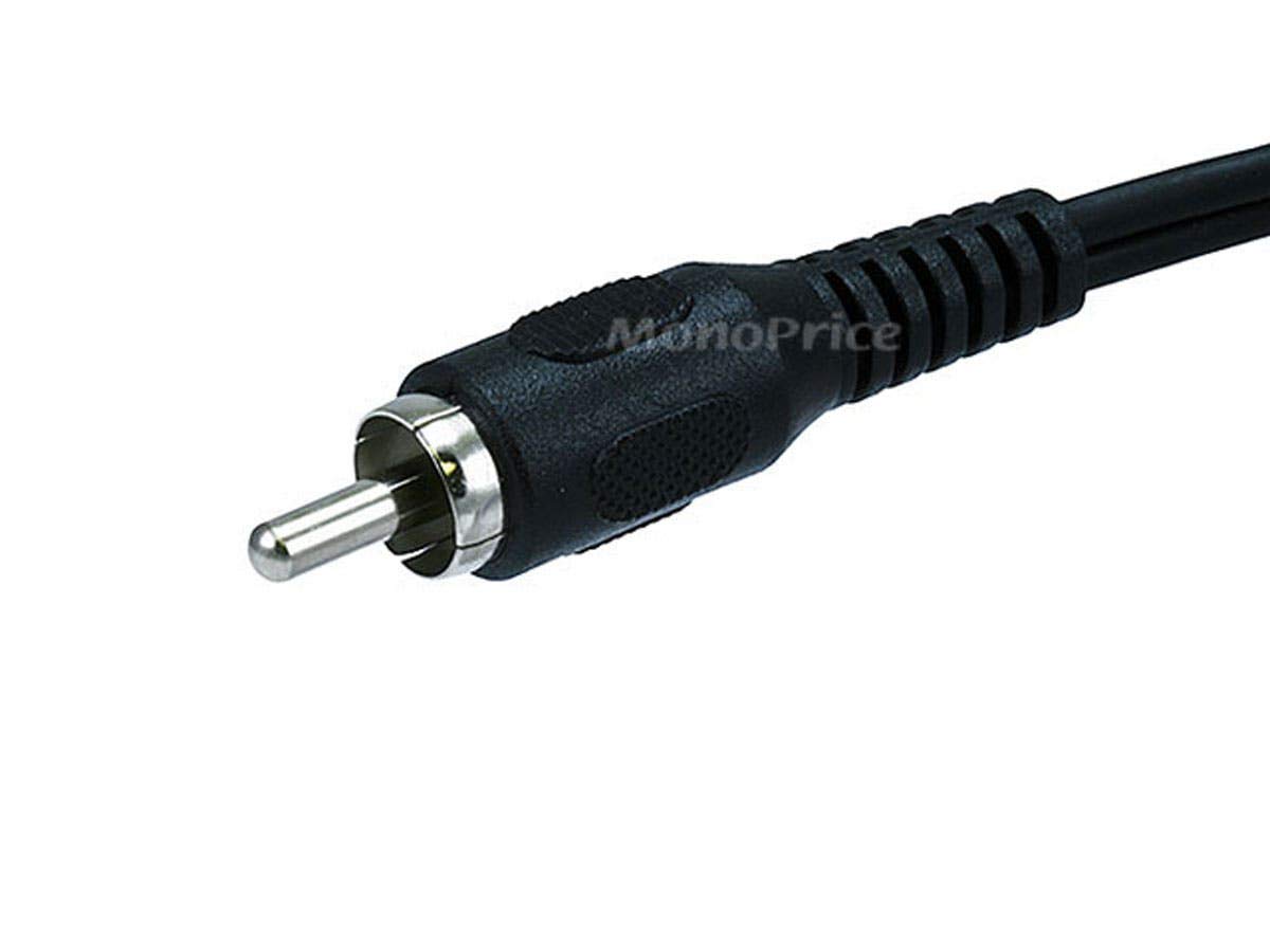 Monoprice Audio/Stereo Cable - 0.5 Feet - Black | RCA Plug/2 RCA Jack, Mono Source to Stereo System