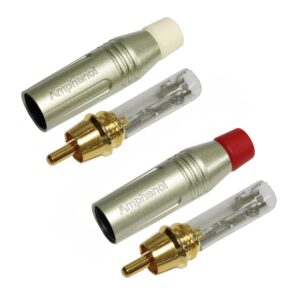 18 Foot RCA Cable Pair - Gotham GAC-4/1 (Black) Star-Quad Audio Interconnect Cable with Amphenol ACPR Die-Cast, Gold Plated RCA Connectors - Directional