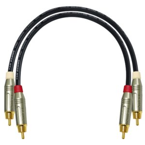 worlds best cables 1.5 foot - rca cable pair custom made made using van damme pro grade classic xke instrument (jet black) wire & amphenol acpr die-cast, gold plated rca connectors
