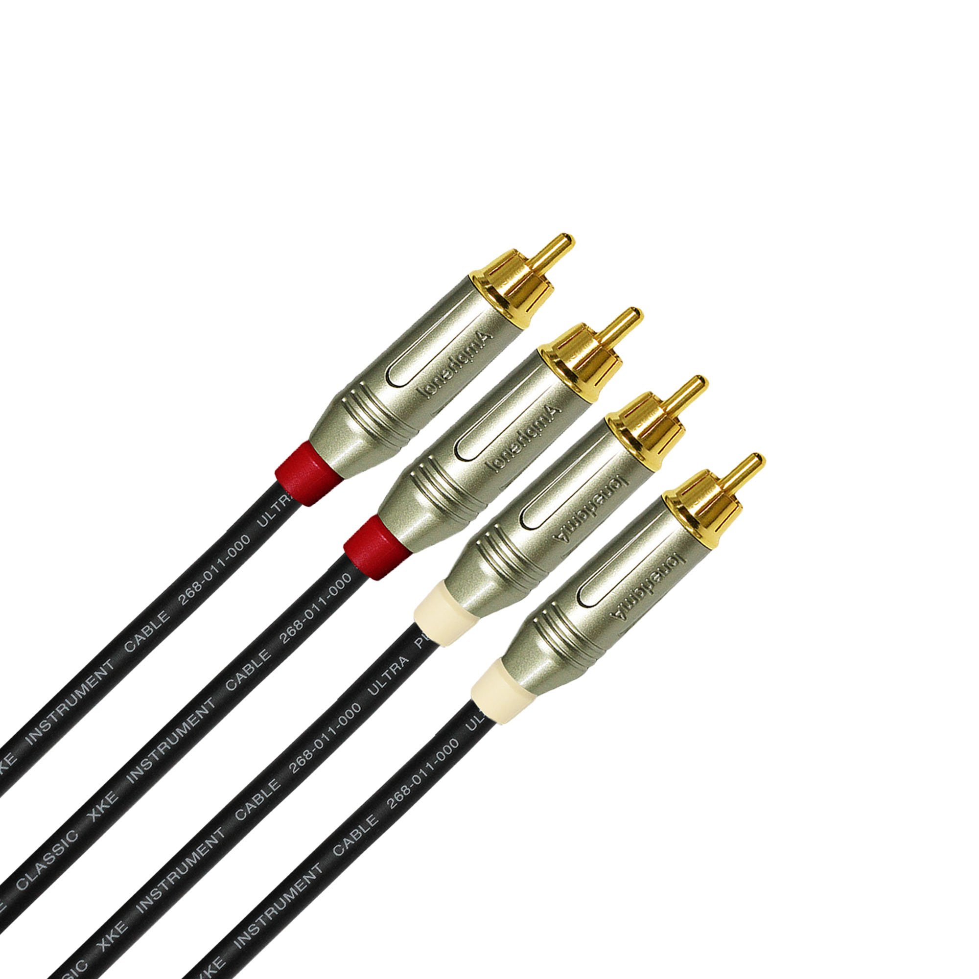 WORLDS BEST CABLES 1.5 Foot - RCA Cable Pair CUSTOM MADE made using Van Damme Pro Grade Classic XKE Instrument (Jet Black) wire & Amphenol ACPR Die-Cast, Gold Plated RCA Connectors