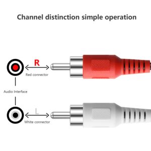 PASOW RCA Cables, 2RCA Male to 2RCA Male Stereo Audio Subwoofer Cable Dual Shielded RCA Cord for Home Theater, HDTV, Amplifier, Hi-Fi Systems, Speakers (10 Feet)