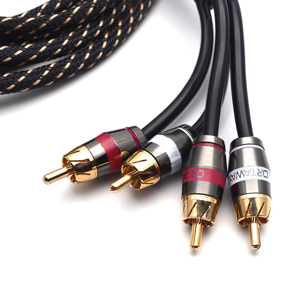 Sydien 1Pc 10ft/3m Dual Male RCA to Double Shield RCA Cable (10ft/3m)