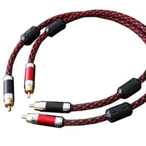 RCA Cable, 2RCA Male to 2RCA Male Stereo Audio Cables 【Hi-Fi Sound】Braided RCA Stereo Cable for Home Theater, HDTV, Amplifiers, Hi-Fi Systems, Car Audio, Speakers (6.6FT)