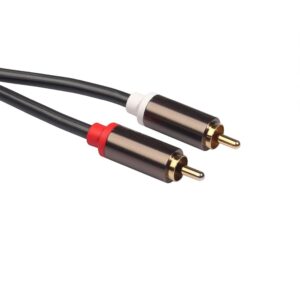 Magik 2-4 Plated 2-RCA to 2-RCA Male L/R Stereo Audio Coaxial Cable Cord Plug Patch (3.3 Ft/1 M 2 Pack)