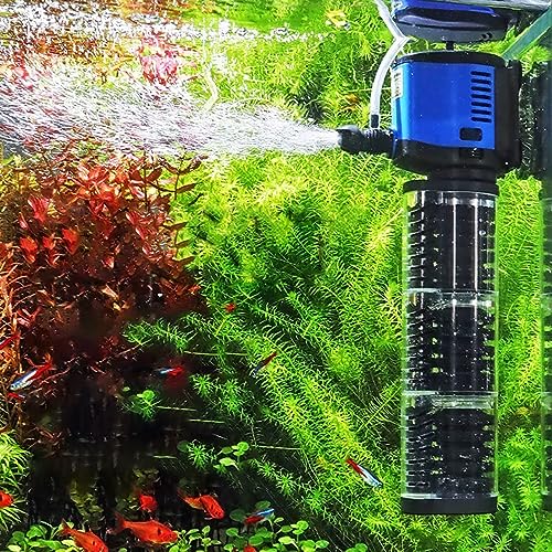 TARARIUM Fish Tank Filter Powerful 400GPH for 75-200 Gallon Large Aquarium Small Pond Fountain, Wave-maker Submersible Water Pump Turtle Tank Filter for Saltwater & Freshwater System