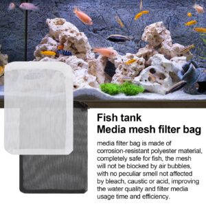 Molain Aquarium Filter Bags- 10Pcs High Flow Fish Tank Media Mesh Filter Bag Fine Mesh Net with Plastic Zipper for Fish Tank Bio Balls, Pelletized Carbon -Mesh Hole 1mm (5Pcs Black+5Pcs White)