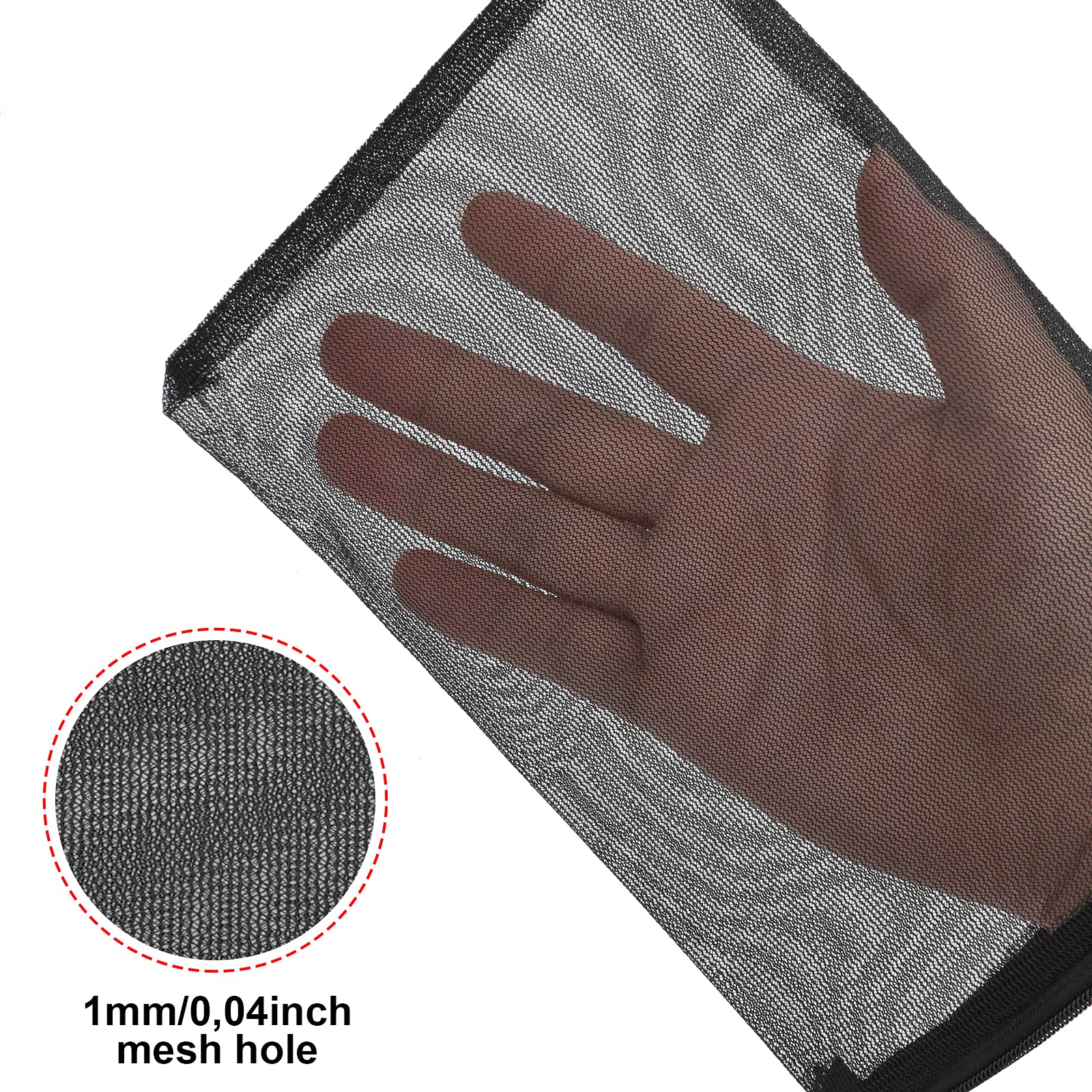 Molain Aquarium Filter Bags- 10Pcs High Flow Fish Tank Media Mesh Filter Bag Fine Mesh Net with Plastic Zipper for Fish Tank Bio Balls, Pelletized Carbon -Mesh Hole 1mm (5Pcs Black+5Pcs White)