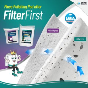 Aquatic Experts Aquarium Filter Floss for Fish Tank Filters - FilterFirst Aquarium Filter Pad - Aquarium Filter Media Roll for Crystal Clear Water, 3/4" - 1" Thick (12 Inch Wide, Aquarium Bundle)