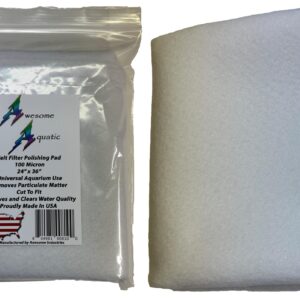 Awesome Aquatic Polishing Felt Filter Pad 100 Micron Bulk 24 ” x 36 ” Ultimate Aquarium Mechanical Prefilter Filtration Media Fresh or Saltwater Improve Water Quality Clarity Durable and Reusable