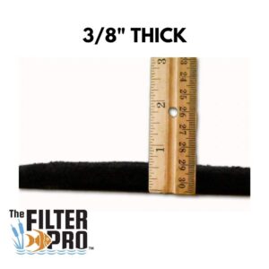 The Filter Pro Carbon Fine Filter Media, 3/8" Thick, 12" x 120" Roll, Perfect for Aquariums, Ponds or Water Gardens, Made in USA