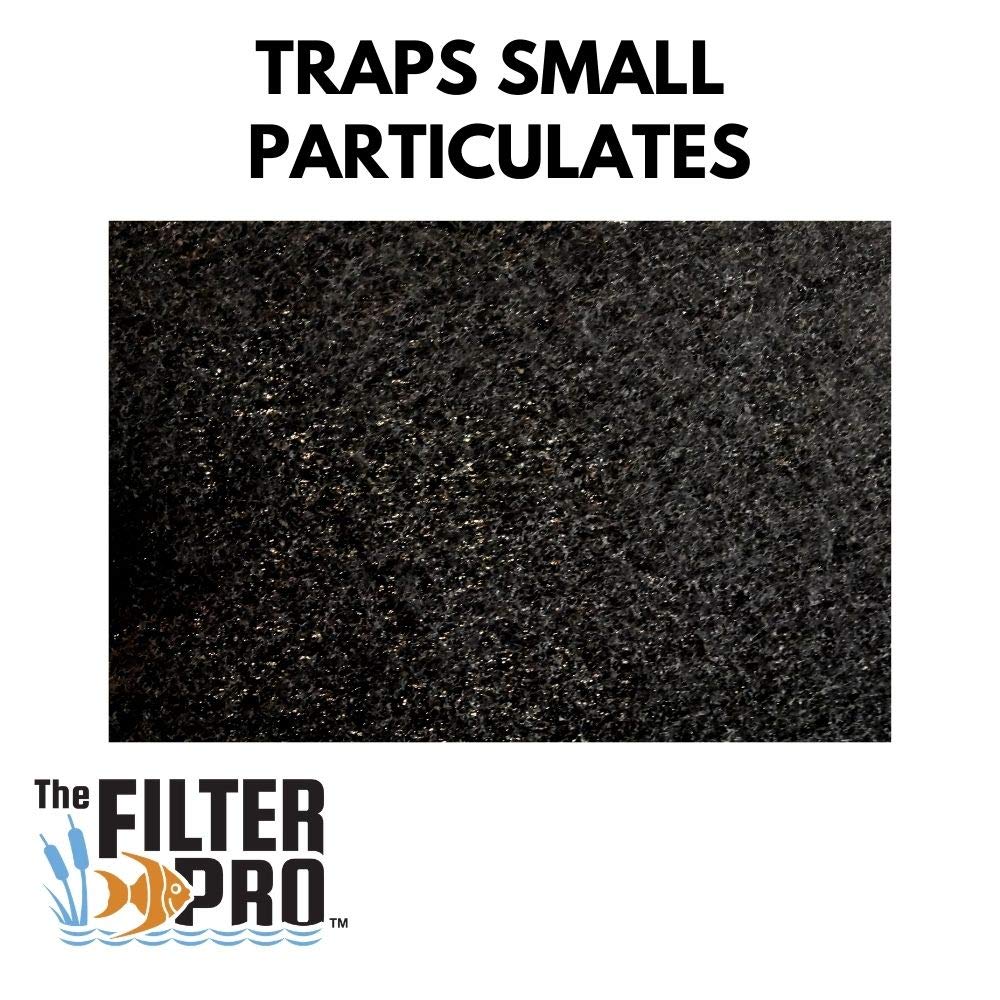 The Filter Pro Carbon Fine Filter Media, 3/8" Thick, 12" x 120" Roll, Perfect for Aquariums, Ponds or Water Gardens, Made in USA