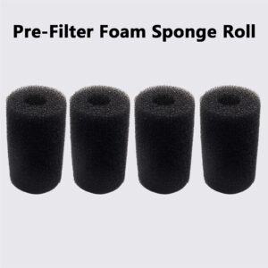 Bivethoi 4 Pcs Pre-Filter Sponge, Foam Sponge Roll Compatible Filter Accessories for Aquarium Shrimp Fish Tank