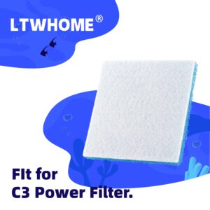 LTWHOME Compatible Poly Foam Pad Replacement for Fluval C3 Power Filter, Fluval C Clip-On Filter Foam (Pack of 10)