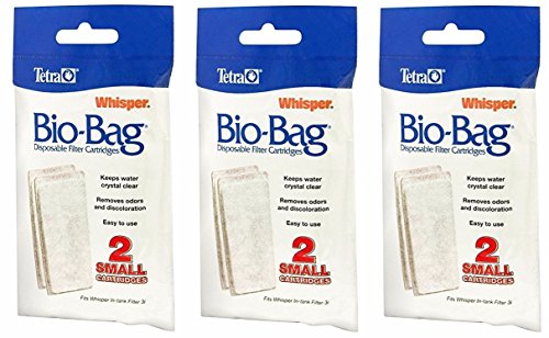 Tetra Whisper Assembled Bio-Bag Filter Cartridges Small - 6 Total Filters (3 Packs with 2 Filters per Pack)