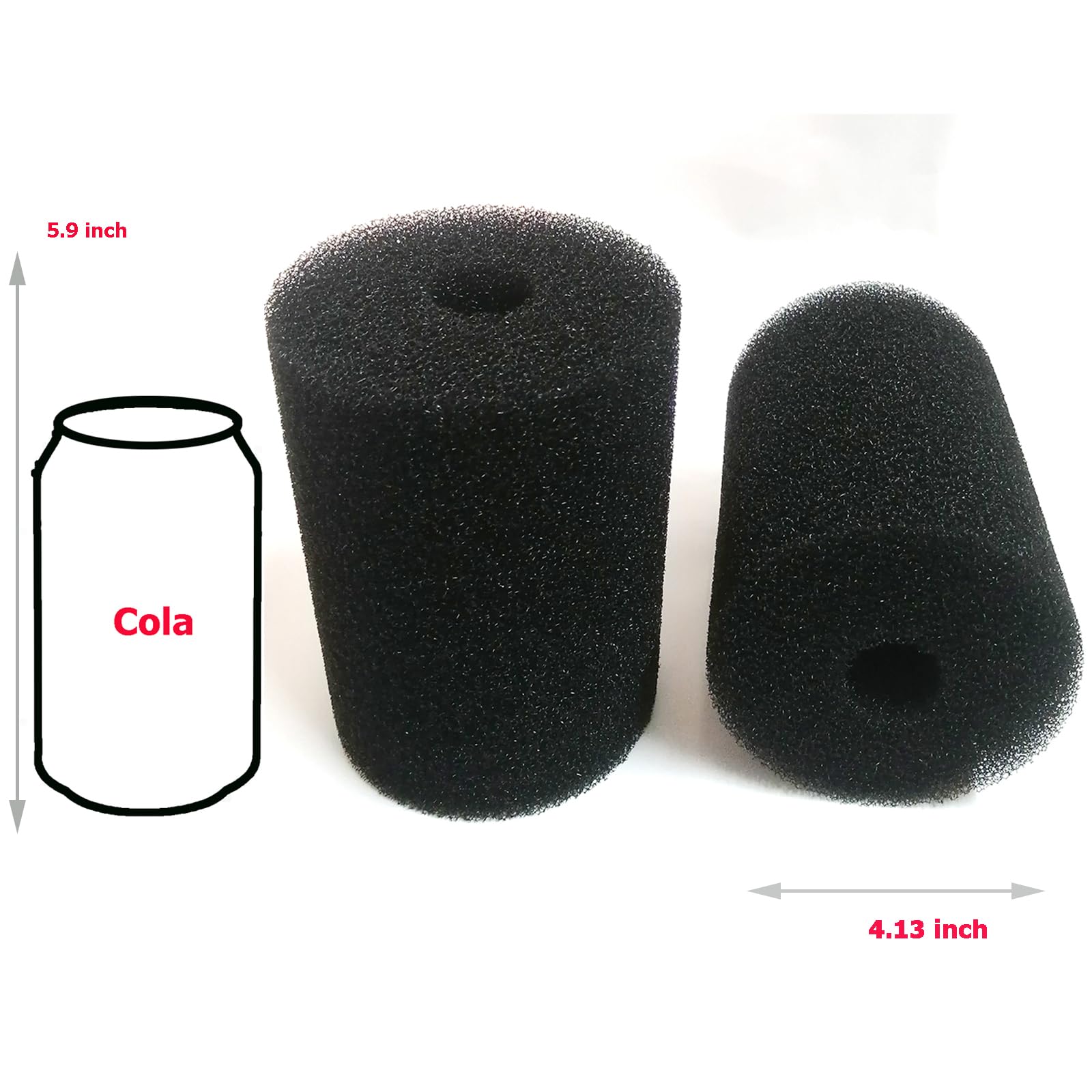 Qzbhct 2 Pack Foam Filter Sponges for Canister Filters and Aquaclear 70/110 Filters X-Large Overflow Filter Box Intake Round Pre-Filter 5.91" x 4.13"