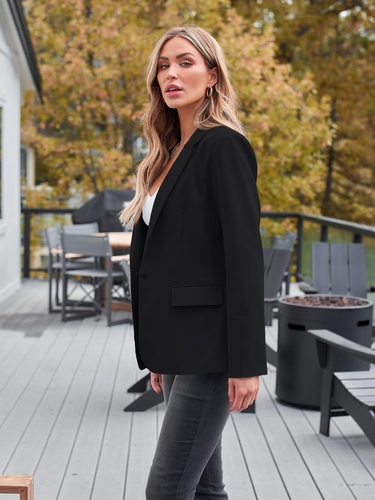 AUTOMET Womens Blazer Bussiness Casual Women Funeral Outfits Black Jacket Plus Size Lapel Work Clothes Sweater Blazer Dress Bussiness Causal Clothes Velvet Blazer