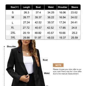 Sucolan Blazer Jackets for Women Open Front One Button Blazer Long Sleeve Office Blazers for Work Black M