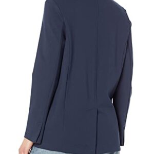 Amazon Essentials Women's Relaxed-Fit Soft Ponte Blazer, Navy, Large