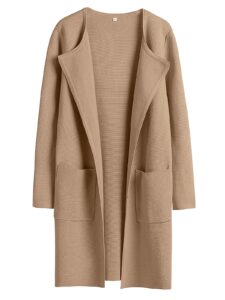 anrabess women's open front knit lightweight cardigan casual long coatigan sweater lady jacket coat 2024 fall outerwear large khaki