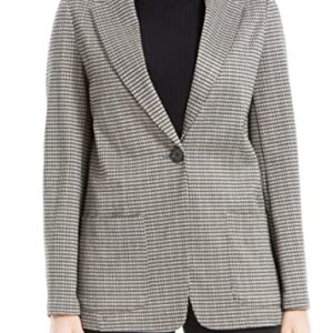 Max Studio Women's Double Knit Blazer, Black/Taupe Glen-651, Extra Small