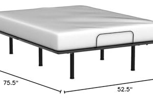 Lucid L150 Adjustable Base – Bed Frame with Head and Foot Incline – Wireless Remote Control – Premium Quiet Motor, Full size