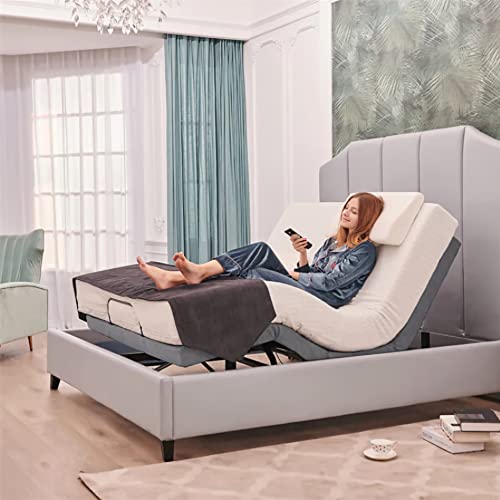 Irvine Home Collection King Adjustable Bed Base - Dual Massage - USB Ports - Zero Gravity - Underbed Light - Wireless Remote - Zero Gravity - Anti Snore - Memory Positions - Zero Clearance