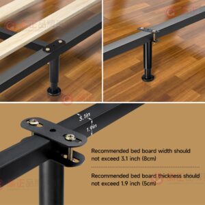 Set Of 4 Adjustable Bed Legs Replacement, Upgrade Under Bed Support Leg With Wider Base, Heavy Metal Bed Frame Center Support Legs For Platform Bed, Height 7" To 12.6" Bed Legs For Adjustable Bed Base