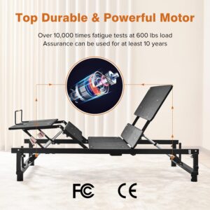 Donext Adjustable Bed Base, Queen Bed Frame, Independent Head and Foot Incline, Quiet Motor, Wireless Remote Control, Electric Bed Base