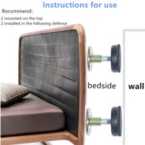 JULAN Adjustable Bed Frame Anti-Shake Tool,Headboard Stoppers with Furniture Pads and Screws,Bedside Headboards Prevent loosening Anti-Shake Fixer,Protect The Wall from Banging (4pack, 1.18-1.57")