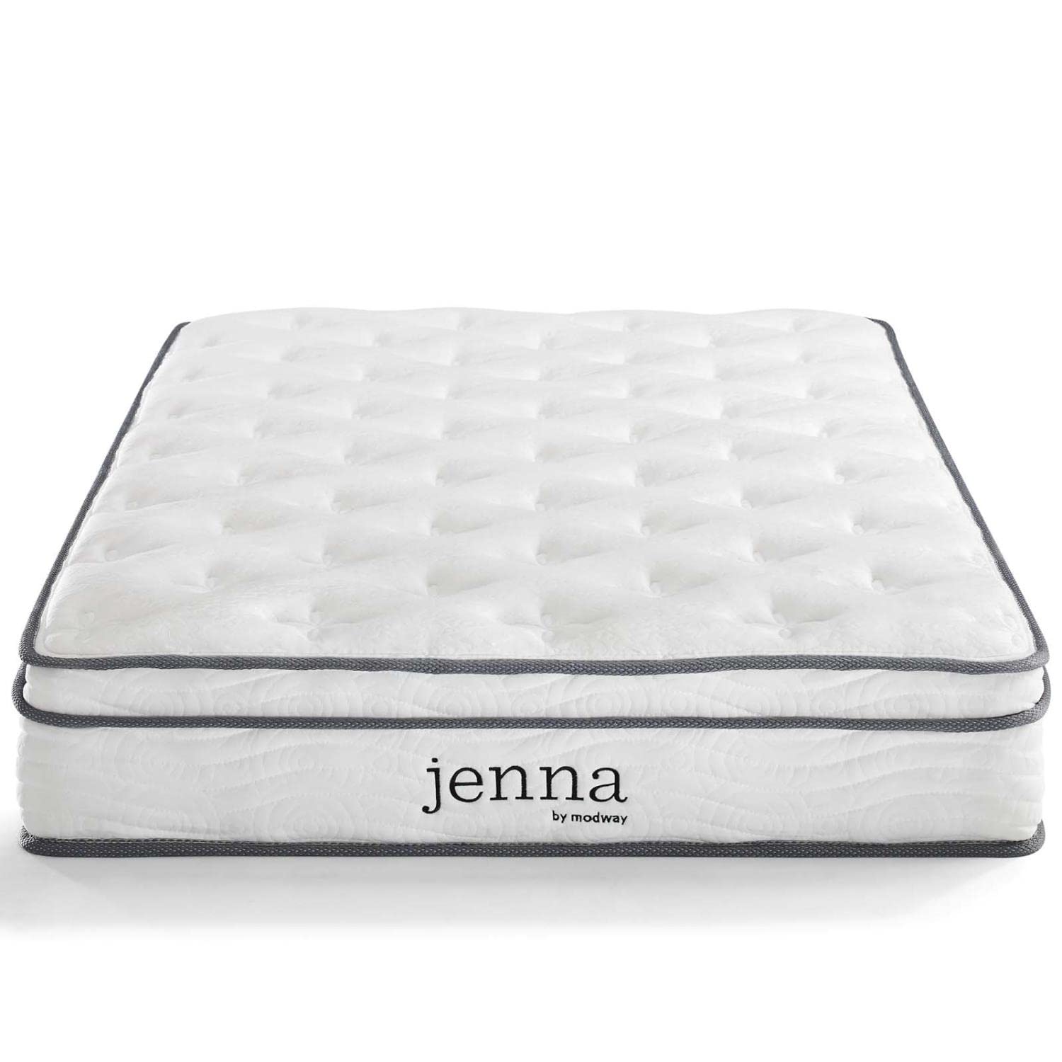 Modway Jenna 8” Innerspring and Memory Foam Narrow Twin Mattress With Individually Encased Coils White