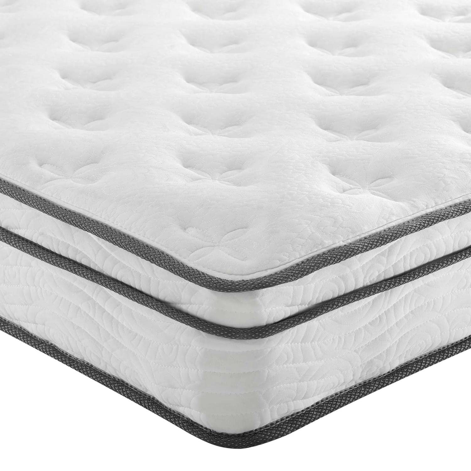 Modway Jenna 8” Innerspring and Memory Foam Narrow Twin Mattress With Individually Encased Coils White