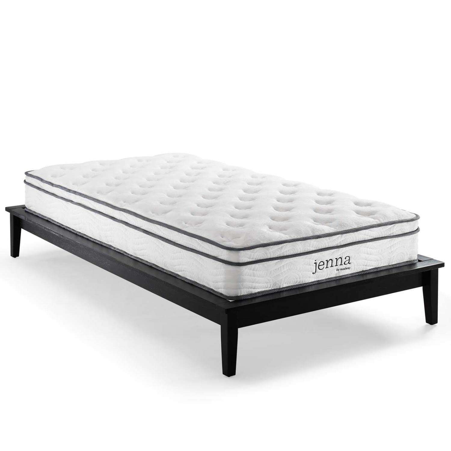 Modway Jenna 8” Innerspring and Memory Foam Narrow Twin Mattress With Individually Encased Coils White