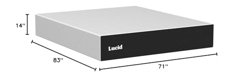 LUCID 14 Inch Memory Foam Mattress - Plush Feel - Memory Foam Infused with Bamboo Charcoal and Gel - Temperature Regulating - Pressure Relief - Breathable - Premium Support - California King Size