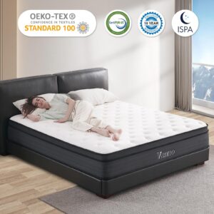 Vantto Full Mattress, 10 Inch Memory Foam Hybrid Mattress, Individual Pocket Springs Mattress with Pressure Relief, Motion Isolation, CertiPUR-US, 100 Nights Trial