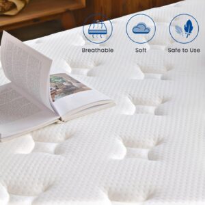 Coolvie King Mattress, 12 Inch Mattress in a Box King Size, Hybrid Construction Individual Pocket Springs with CertiPUR-US Certified Foam, Cooler Sleep with Pressure Relief and Support