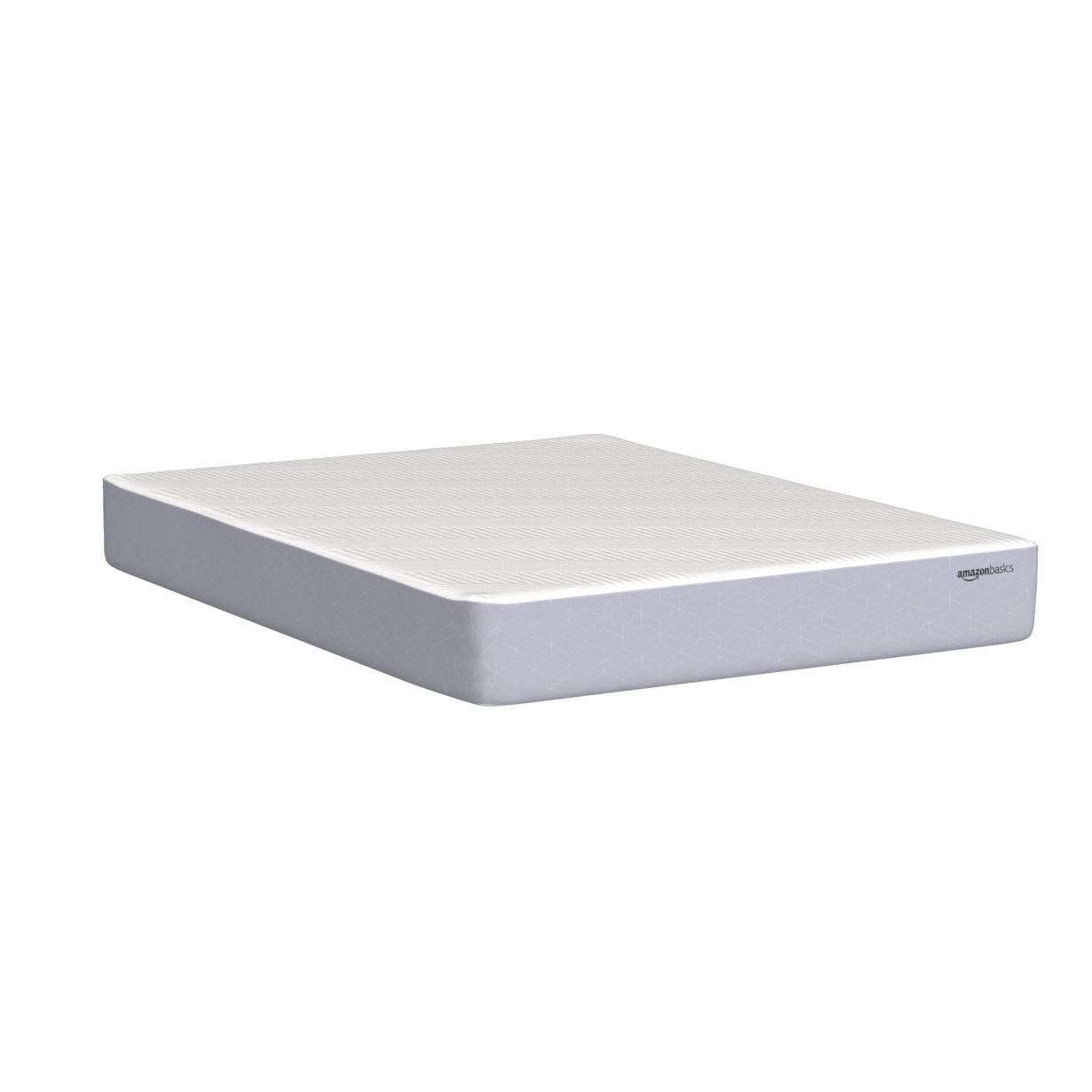 Amazon Basics Cooling Gel-Infused, Medium-Firm Memory Foam Mattress, CertiPUR-US Certified - Queen Size, 10 Inch (White/Gray)