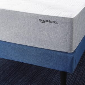 Amazon Basics Cooling Gel-Infused, Medium-Firm Memory Foam Mattress, CertiPUR-US Certified - Queen Size, 10 Inch (White/Gray)