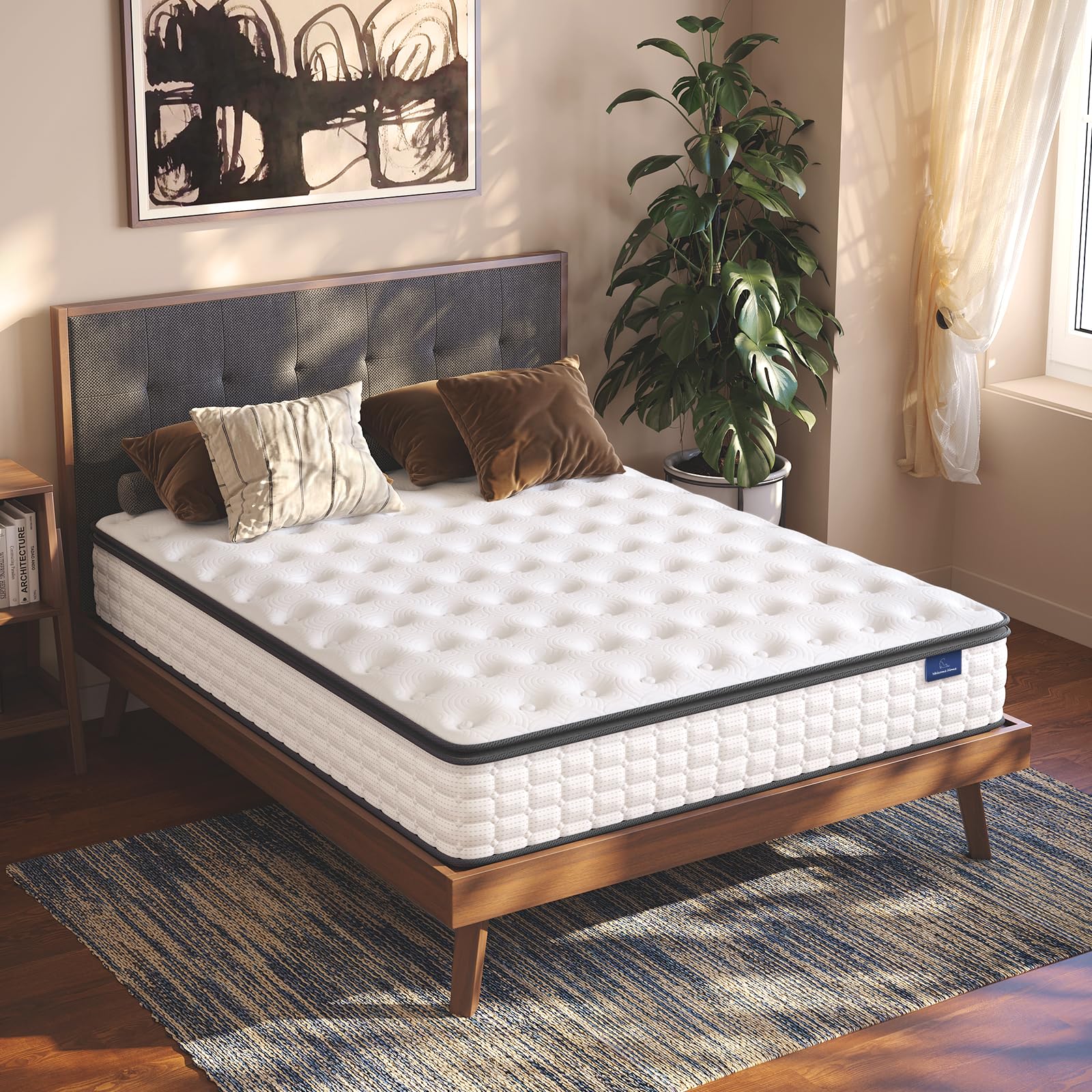 Vesgantti Full Size Mattress, 12 Inch Hybrid Full Mattress in a Box, Pillow Top Double Bed Mattress, Gel Memory Foam and Pocket Coils Innerspring Mattresses, Pressure Relief, Medium Firm Plush Feel