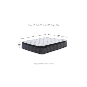 Signature Design by Ashley King Size Chime Elite 10 Inch Plush Green Tea & Charcoal Gel Memory Foam Mattress with Micro Cool Cover, 79"L x 75"W x 10"Th, White