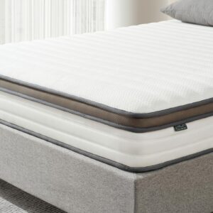 Z-hom Twin Mattress Bed in a Box, 10 Inch Cooling Memory Foam Spring Mattress Twin Size, Hybrid Innerspring Mattress Twin, Medium Soft Twin Mattresses for Silent Sleep, White