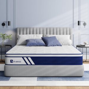 avenco queen mattress, 12 inch queen hybrid mattress in a box with gel memory foam, medium firm queen size bed mattresses, motion isolation, certipur-us certified & 10 year warranty