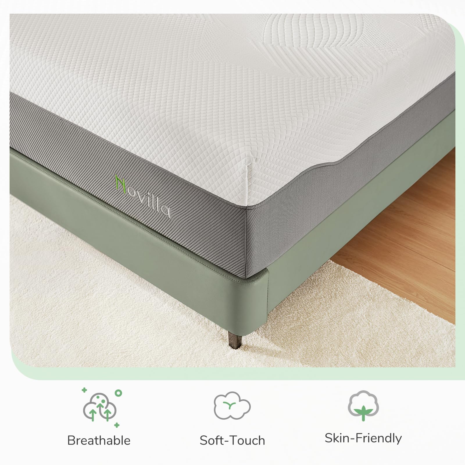 Novilla King Mattress, 12 Inch Foam Mattress in a Box, Gel Memory foam Mattress for Pressure Relief & Motion Isolation, Bed Mattresses with Medium Soft